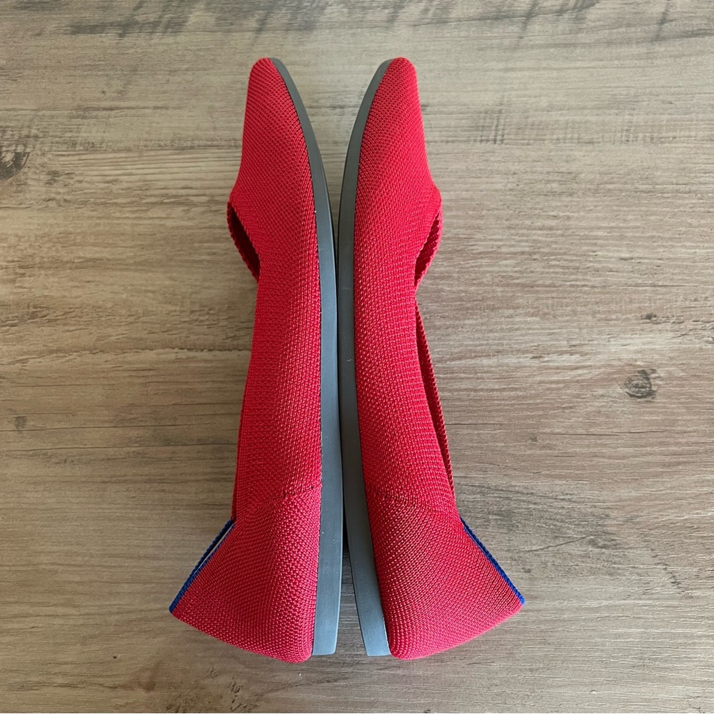 Rothy’s The Point Red Flats Women’s Size 7.5 Slip On Casual Washable Lightweight - Picture 4 of 10